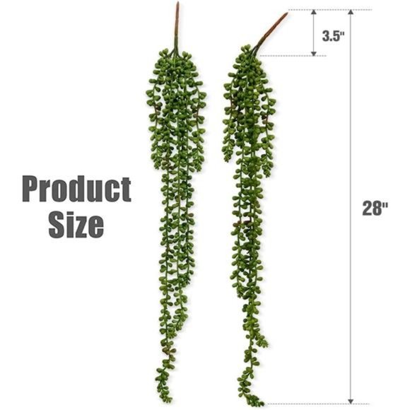 6 Pcs Artificial Succulents Hanging Plants,Fake String of Pearls Greenery Plants - Picture 2 of 6